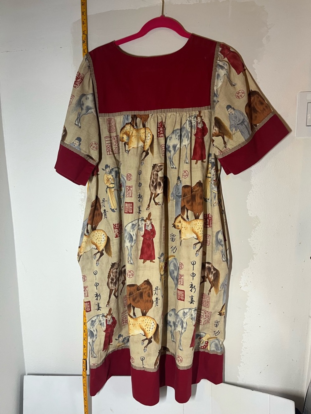 Krist Gudnason horse print patio dress vintage orient - Picture 2 of 7
